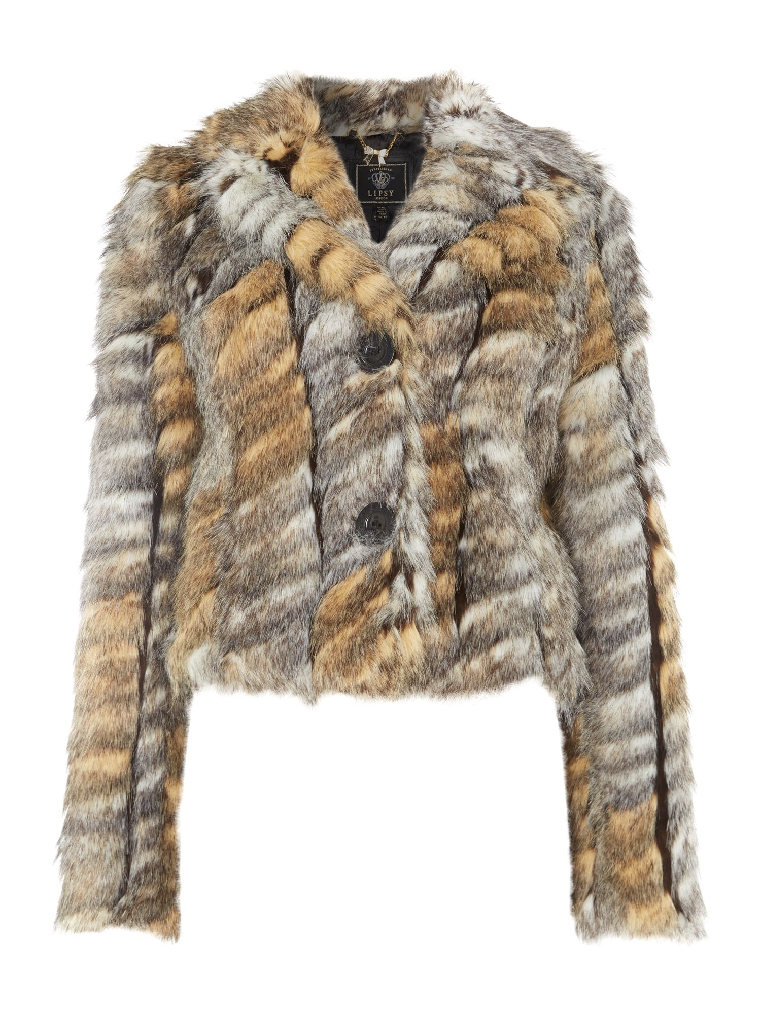 Belted faux fur coat