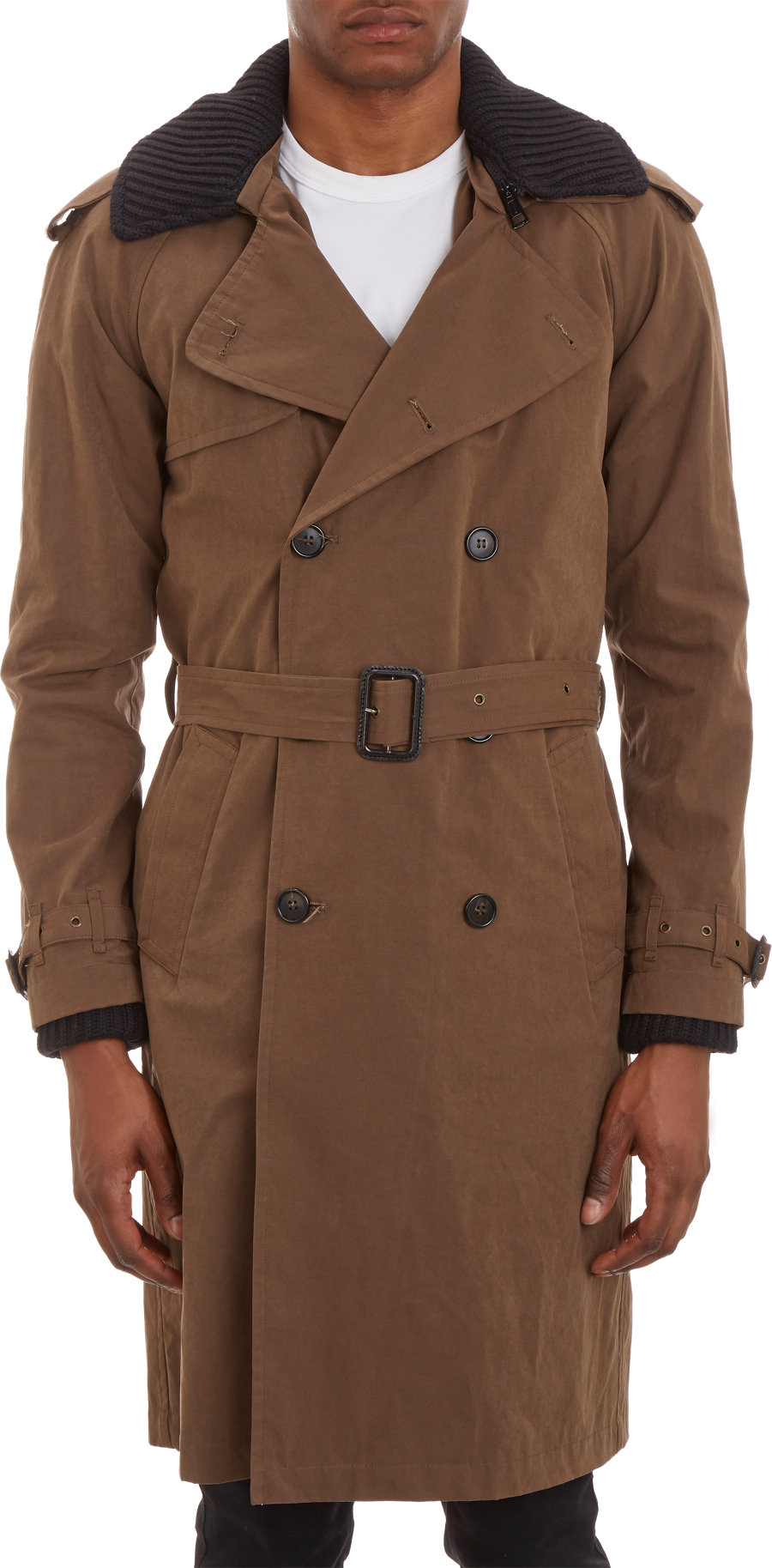 Lyst - Band Of Outsiders Double-Breasted Trench Coat in Brown for Men