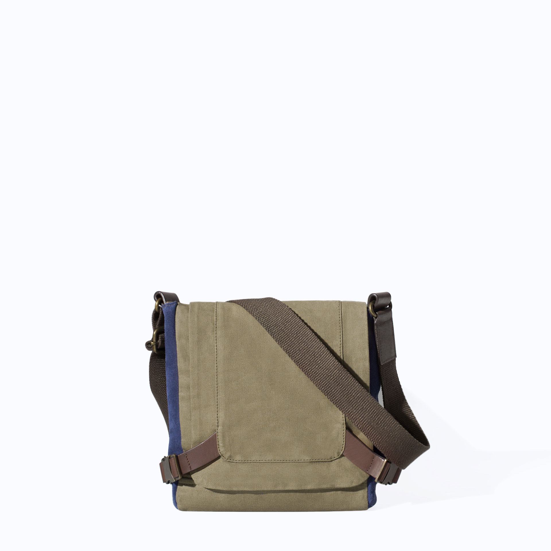 Zara Mini Canvas Messenger Bag in Beige for Men | Lyst