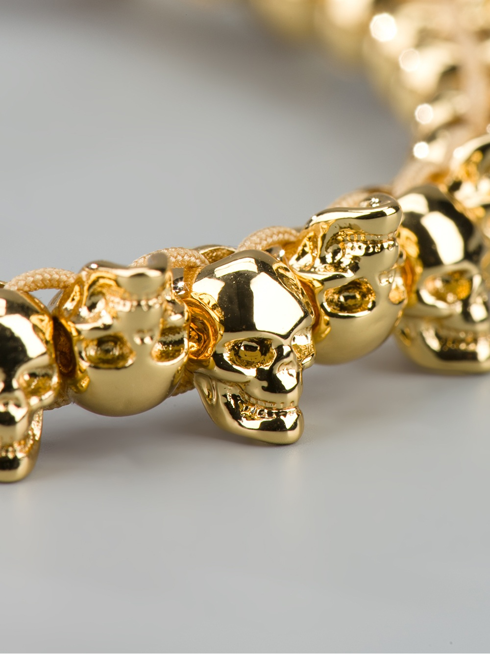 Lyst Alexander Mcqueen Skull Friendship Bracelet In Metallic Gallery
