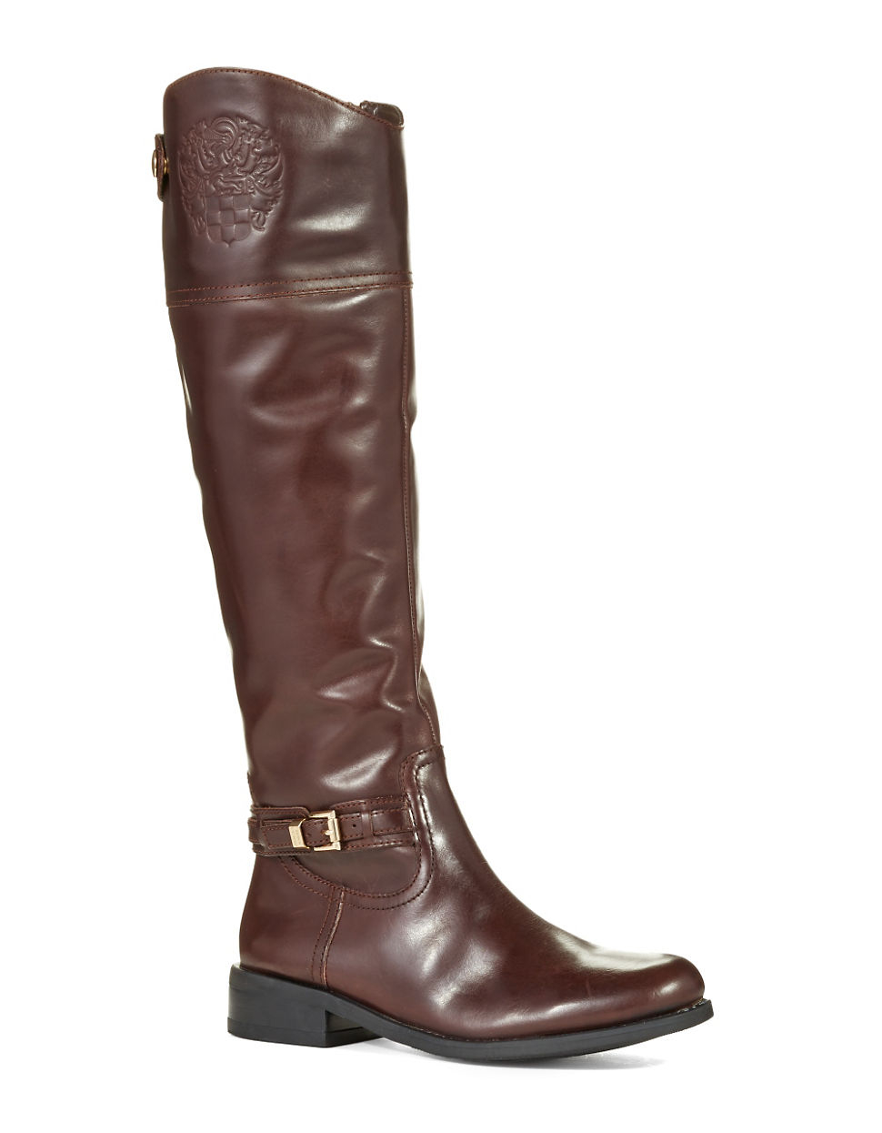 Vince camuto Kable Wide Calf Riding Boots in Brown | Lyst