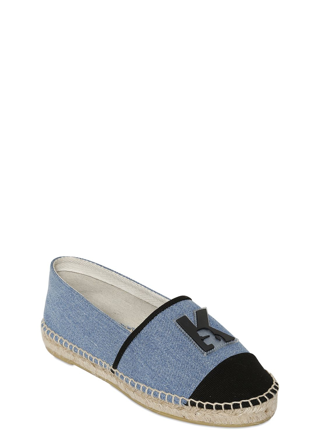 Karl lagerfeld K Canvas & Leather Espadrilles in Blue | Lyst