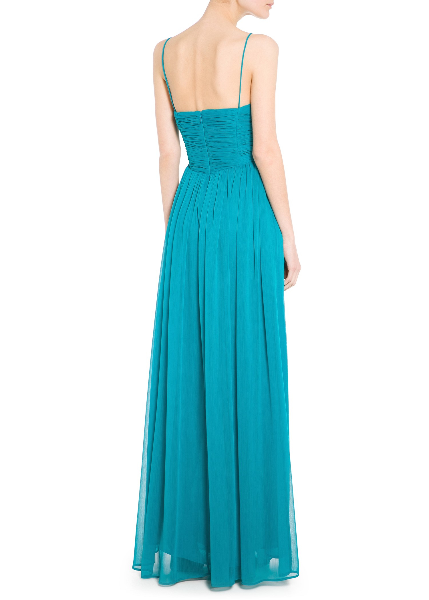 Mango Draped Neckline Gown in Green | Lyst