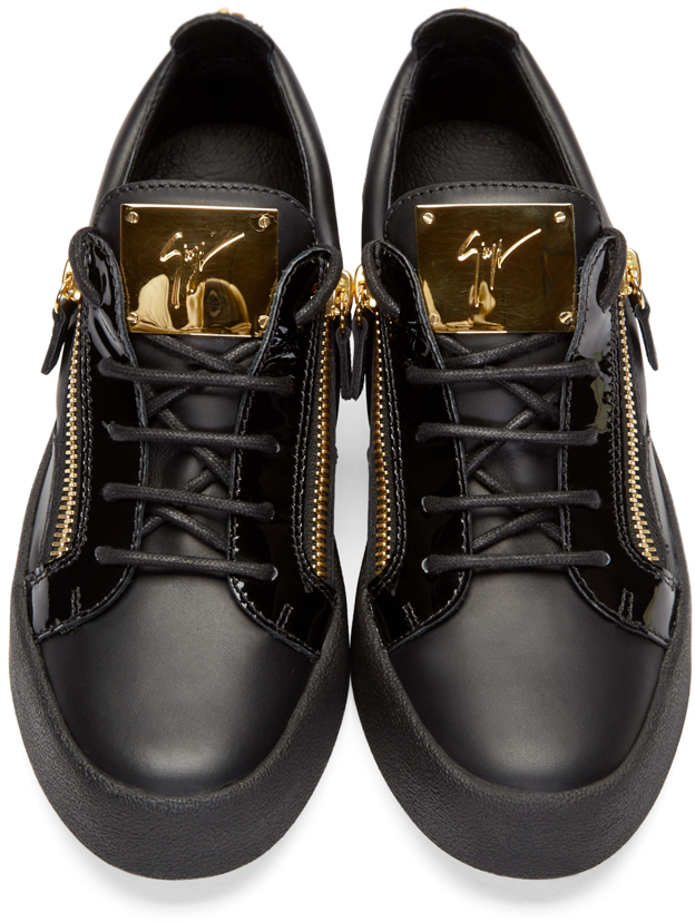 Lyst - Giuseppe Zanotti Black & Gold Low-top Birel Sneakers in Black ...