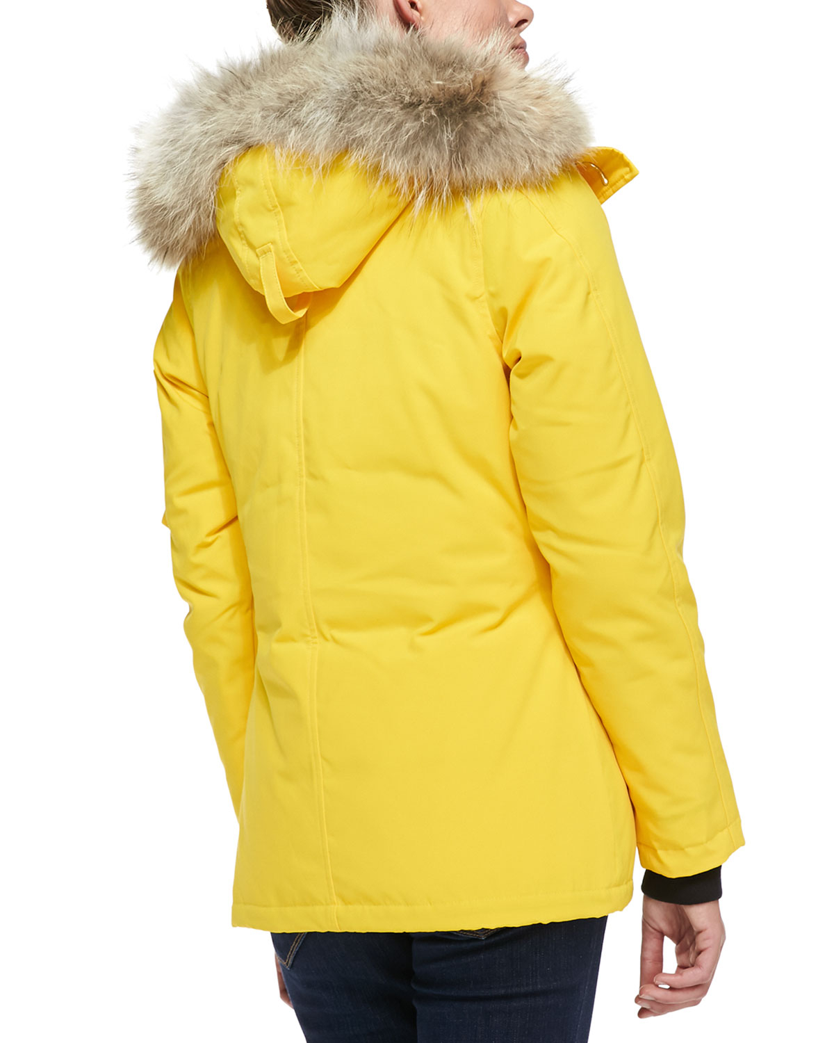 Lyst Canada Goose Montebello Fur Trimmed Shell Down Parka Jacket In Yellow