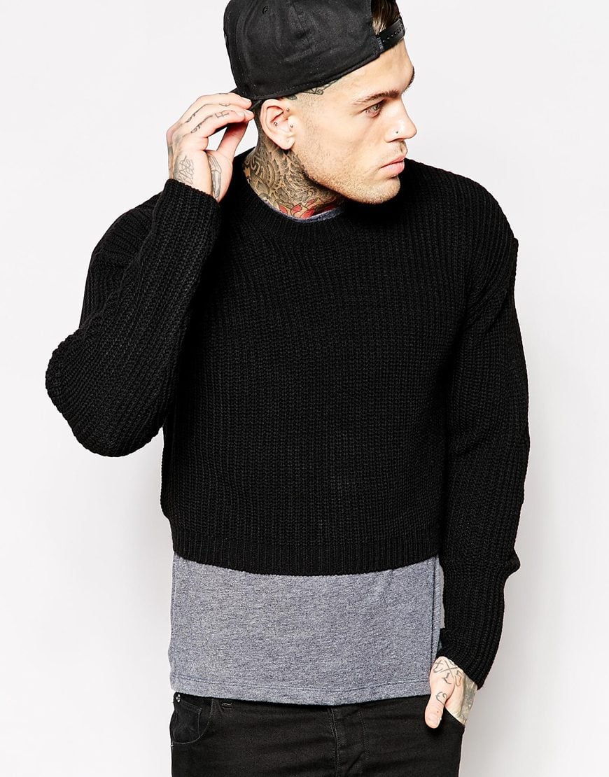 cropped knit sweater men