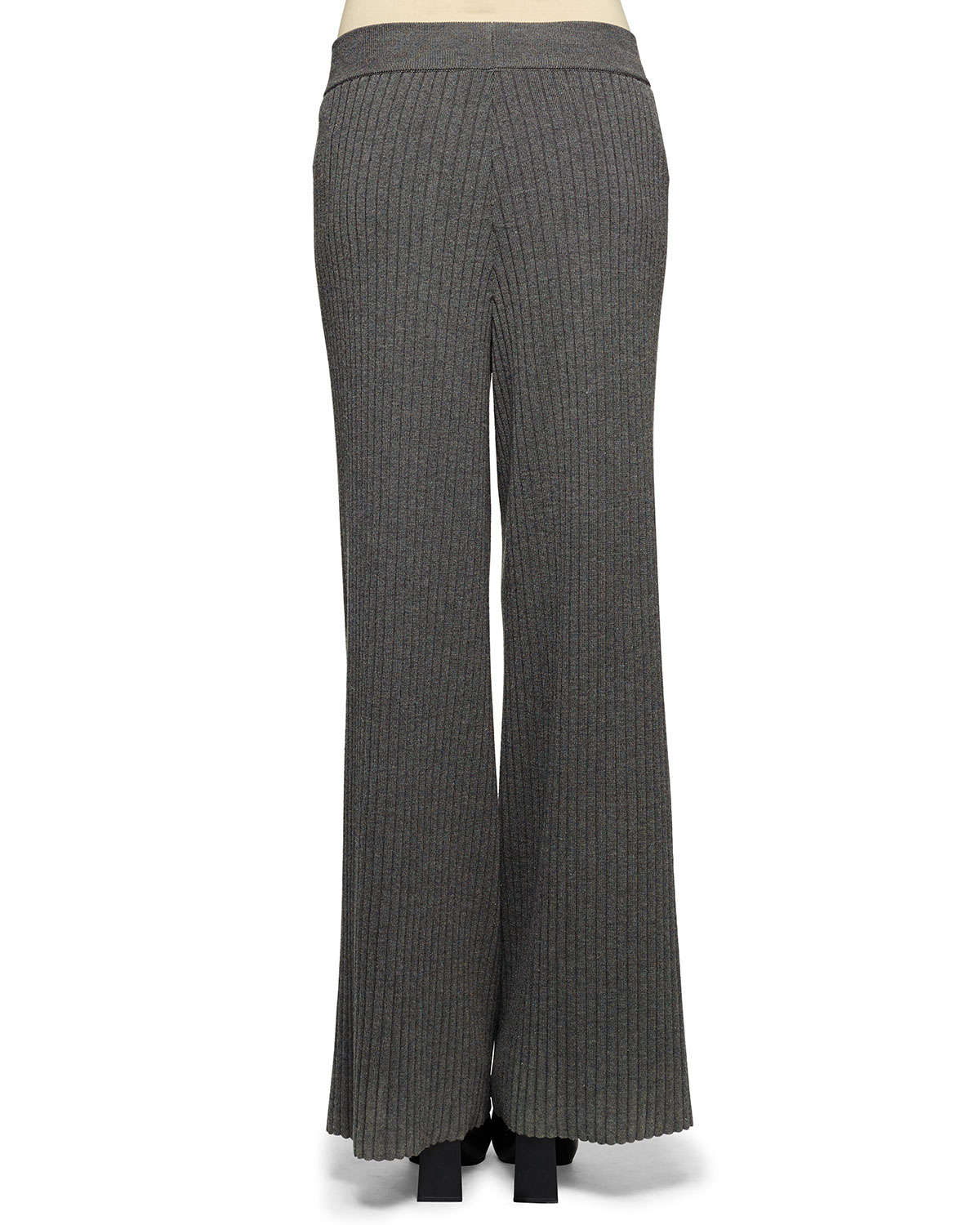 Lyst - Stella Mccartney Wide-leg Ribbed Knit Pants in Gray