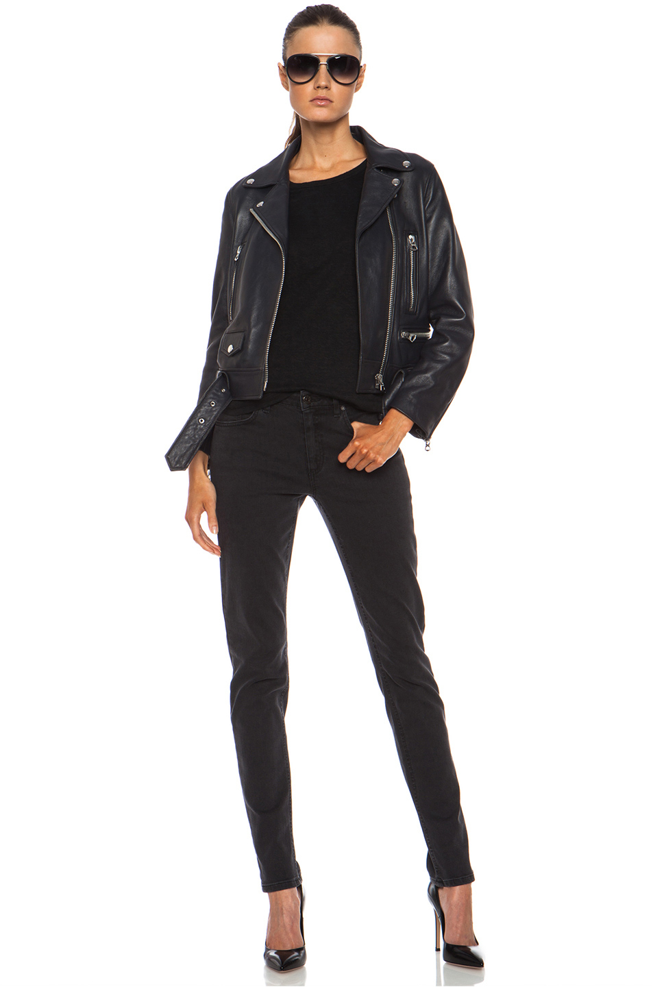Acne Mock Leather Jacket In Gray Lyst Gallery