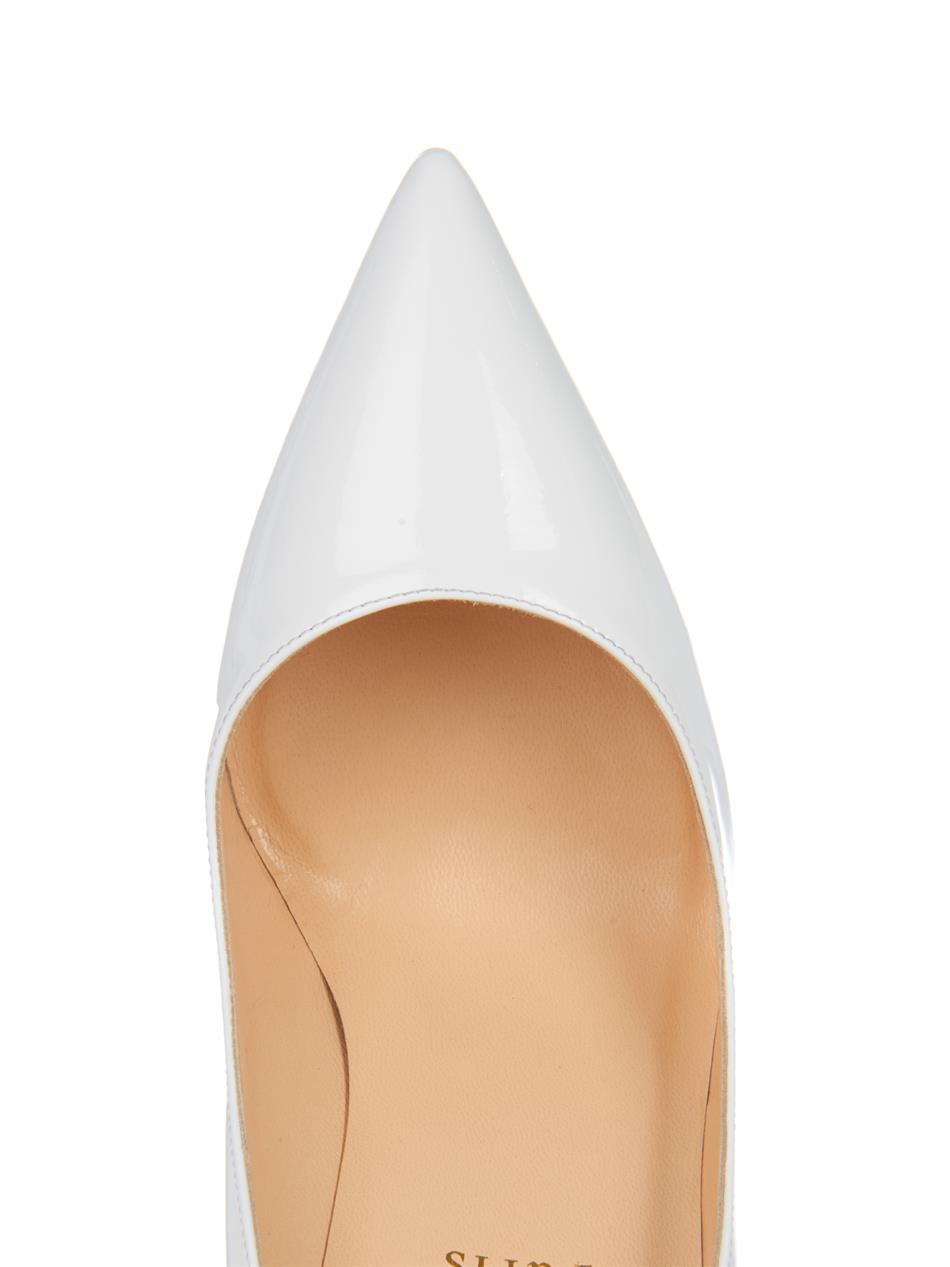 Christian louboutin Pigalle 100Mm Patent-Leather Pumps in White | Lyst  