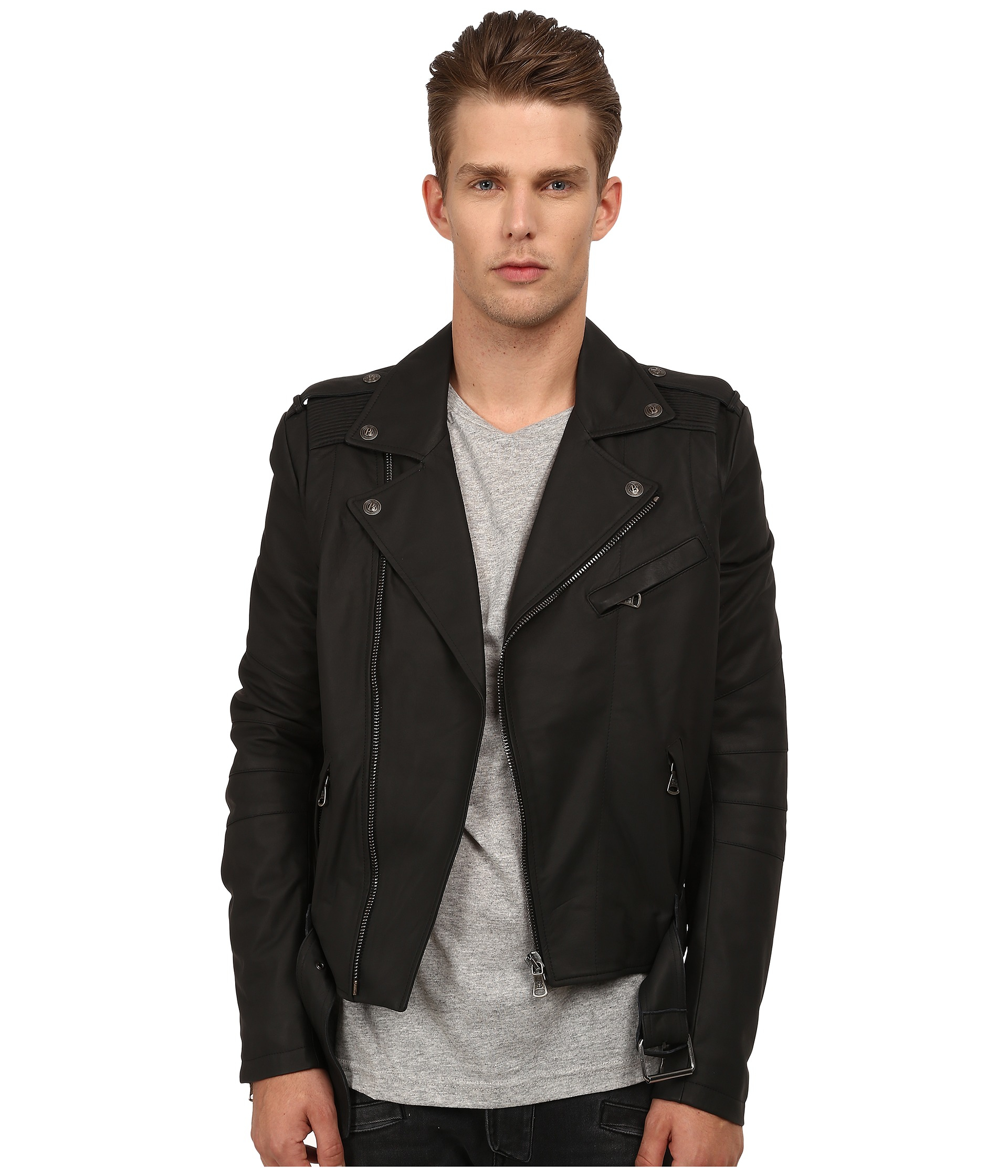 Balmain Leather Jacket In Black For Men Lyst Gallery