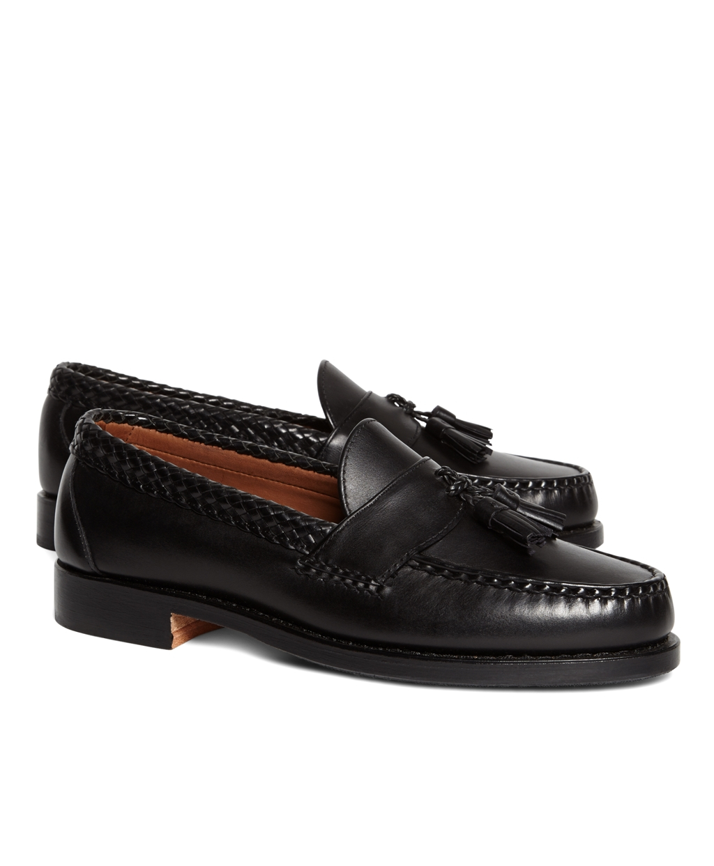 Brooks Brothers Braid Strap Tassel Penny Loafers in Black for Men | Lyst