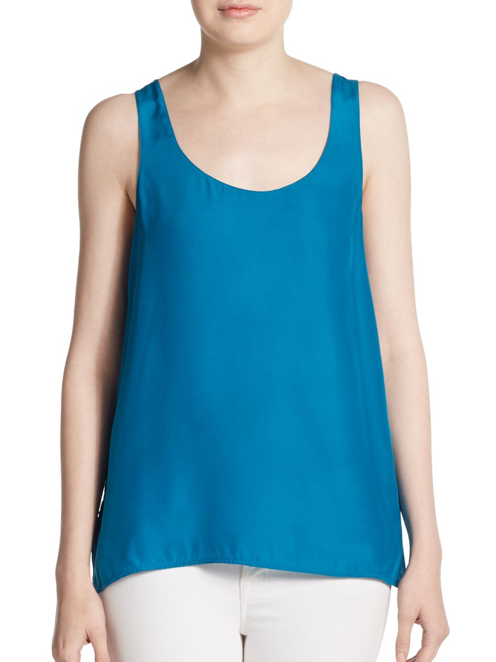 Vince Silk Tank  Top  in Blue  Lyst