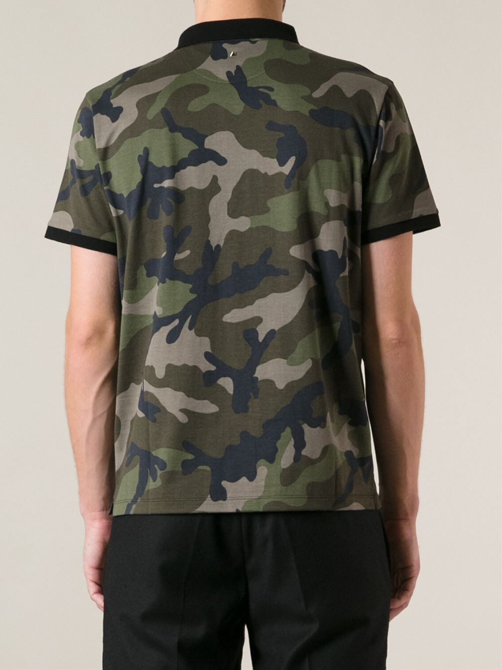 Lyst Valentino Camouflage Polo Shirt in Green for Men