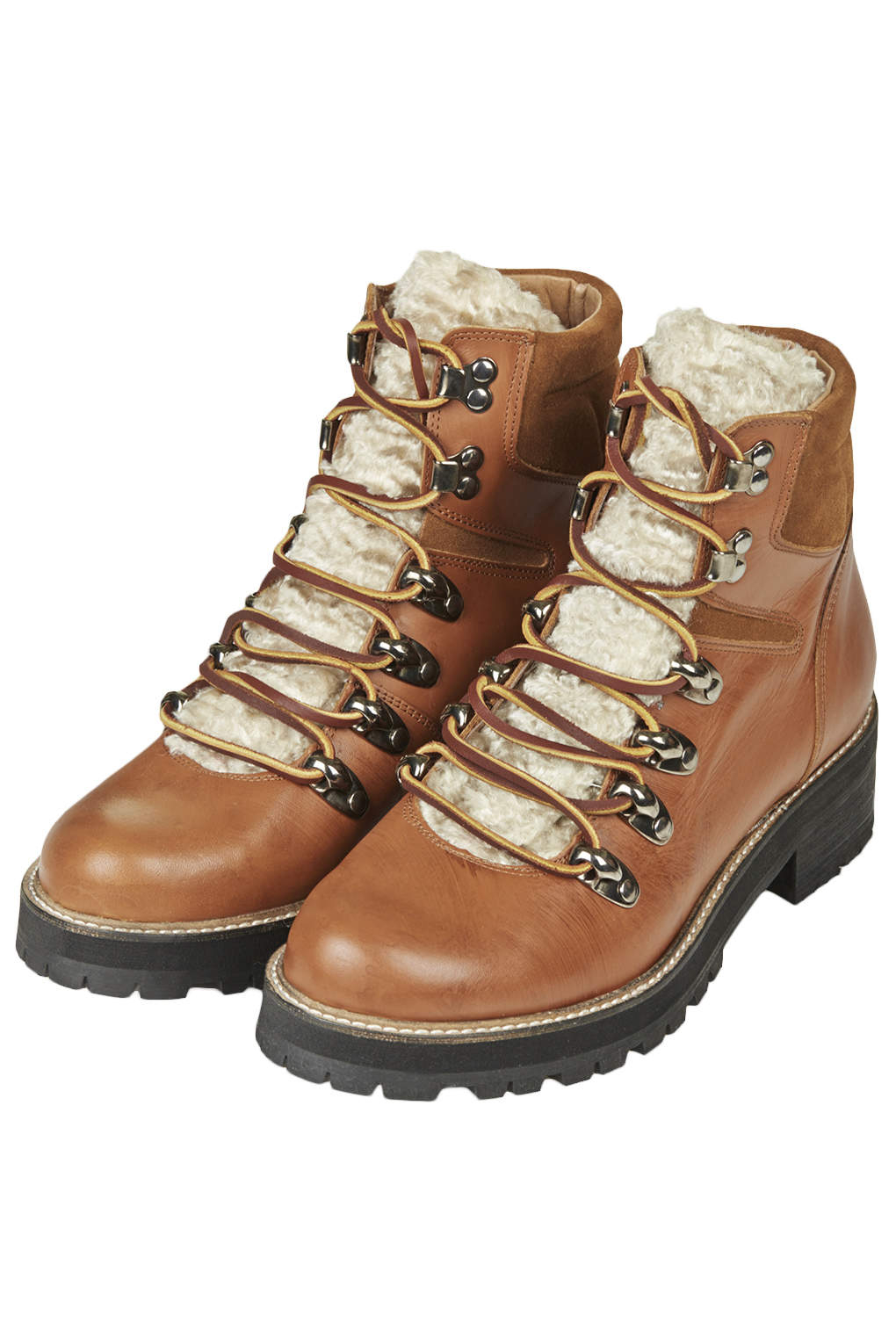 ahoy tan boots lace womens brown topshop lyst