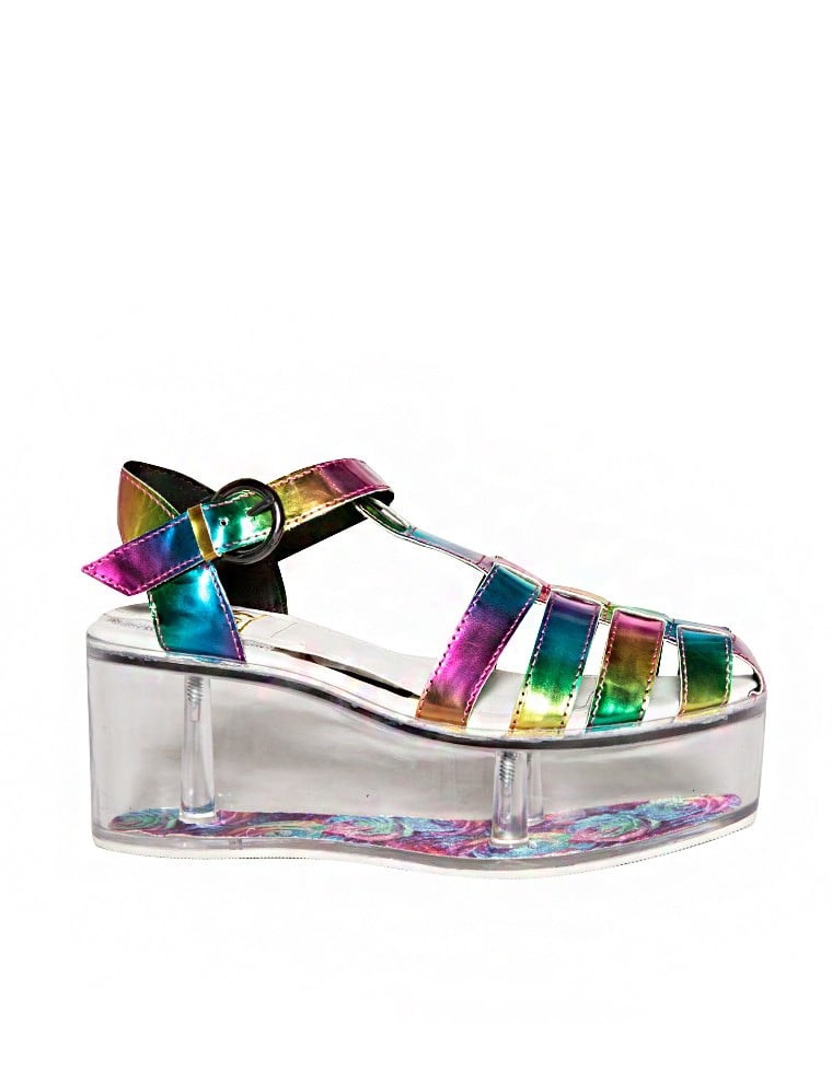 hologram platform sandals