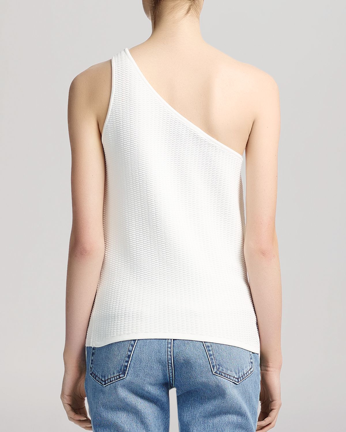 Lyst Whistles Top Brava One Shoulder Knit in White