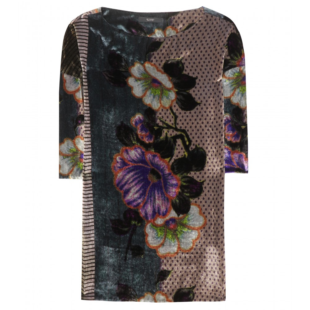 Lyst Etro Printed Velvet Top lyst etro printed velvet top