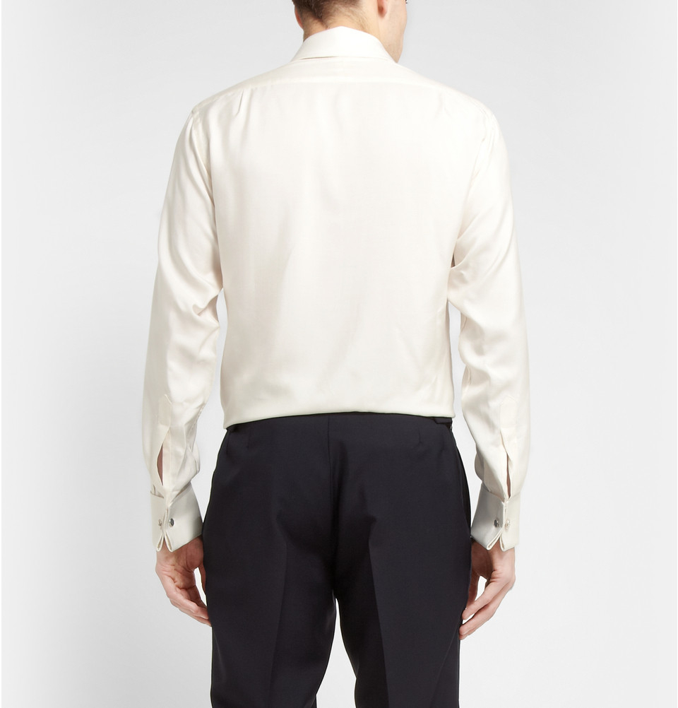Lyst - Emma Willis Ivory Slim-Fit Silk Shirt in White for Men