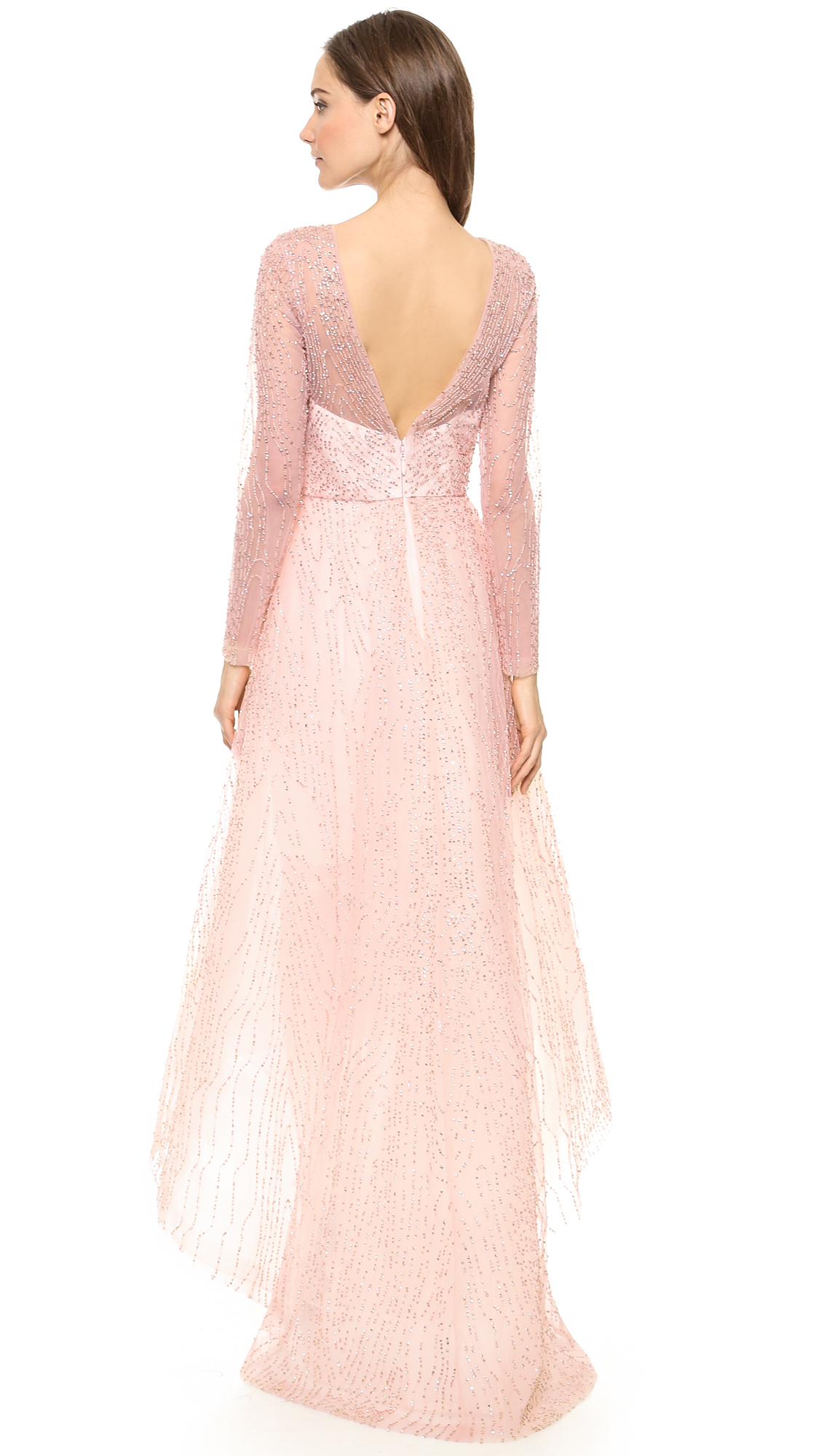 monique lhuillier blush gown
