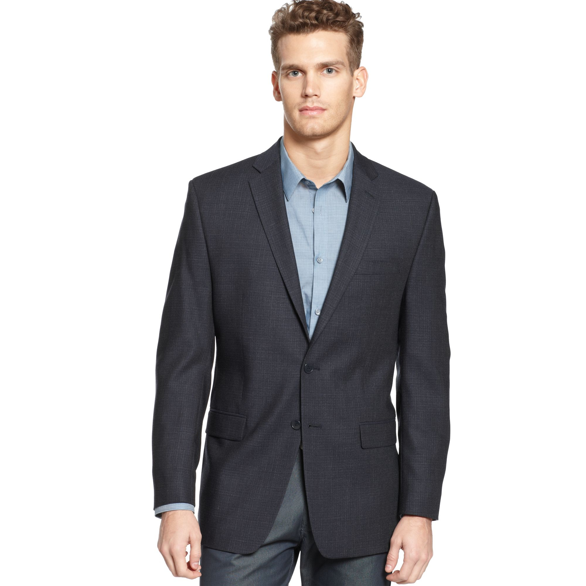 Lyst - Calvin Klein Sport Coat Navy Solid in Blue for Men