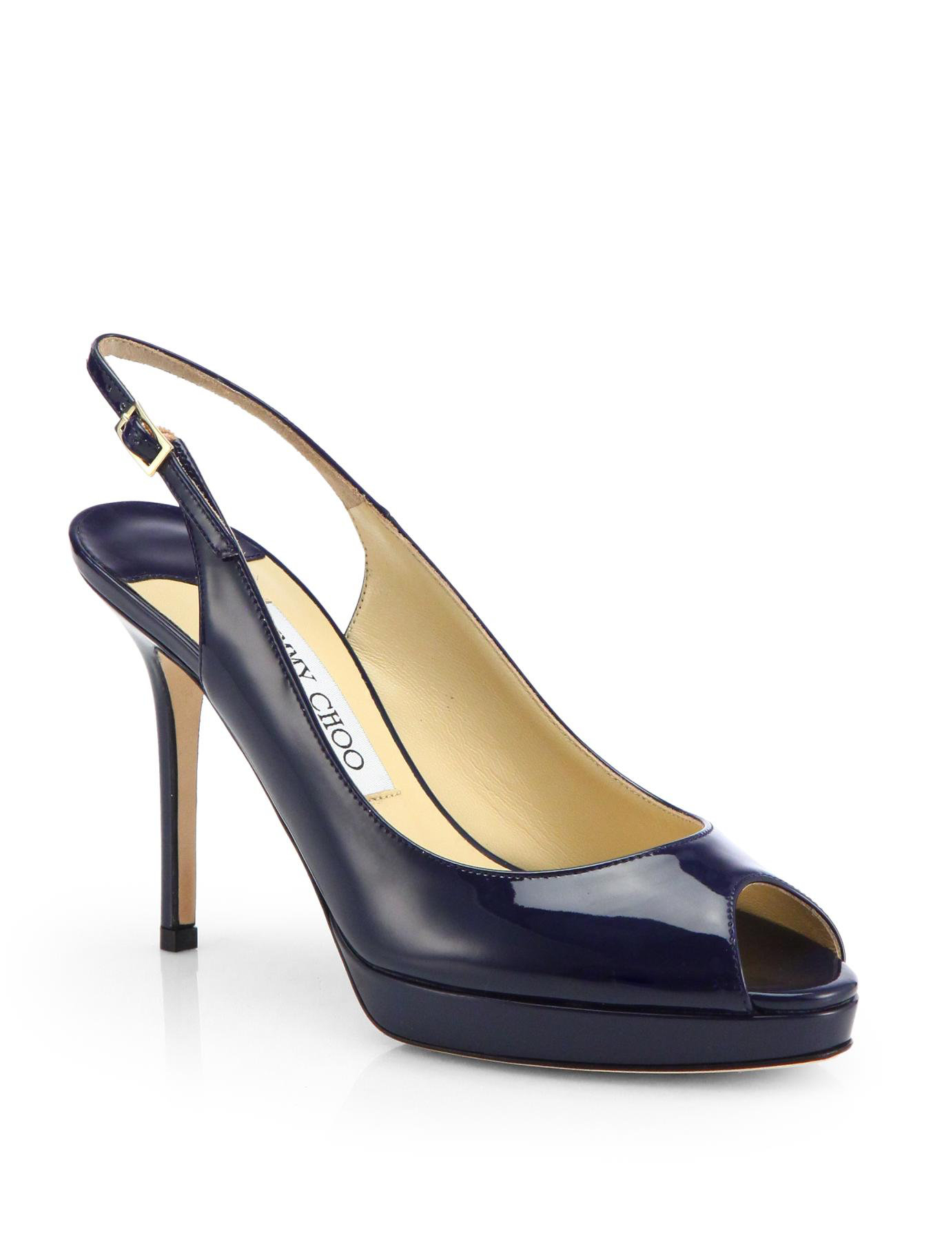 Lyst - Jimmy Choo Nova Patent Leather Slingbacks