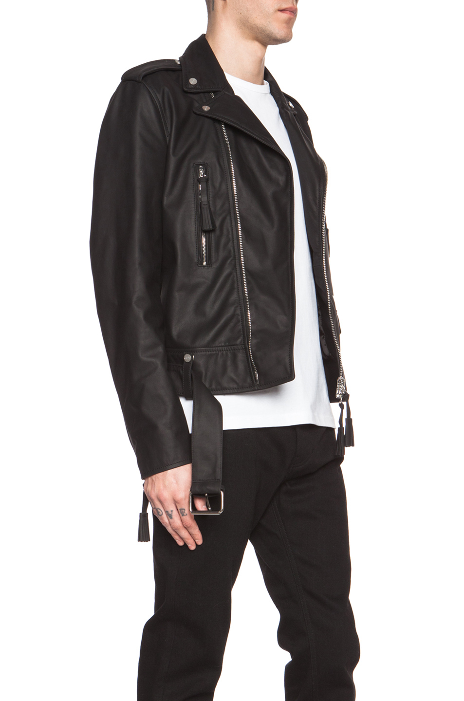 Off White C O Virgil Abloh Men S New Leather Biker Jacket In Gallery