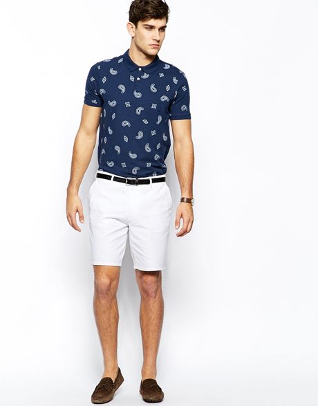 Asos Slim Fit Shorts In Washed Cotton in White for Men | Lyst