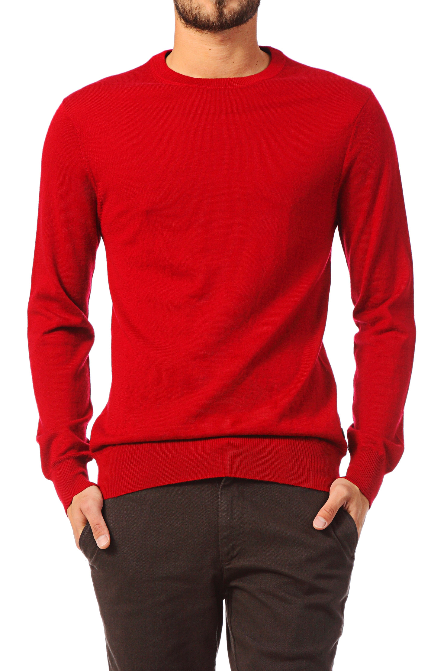 Scotch & soda Classic Merino Wool Crew Neck Sweater in Red for Men ...