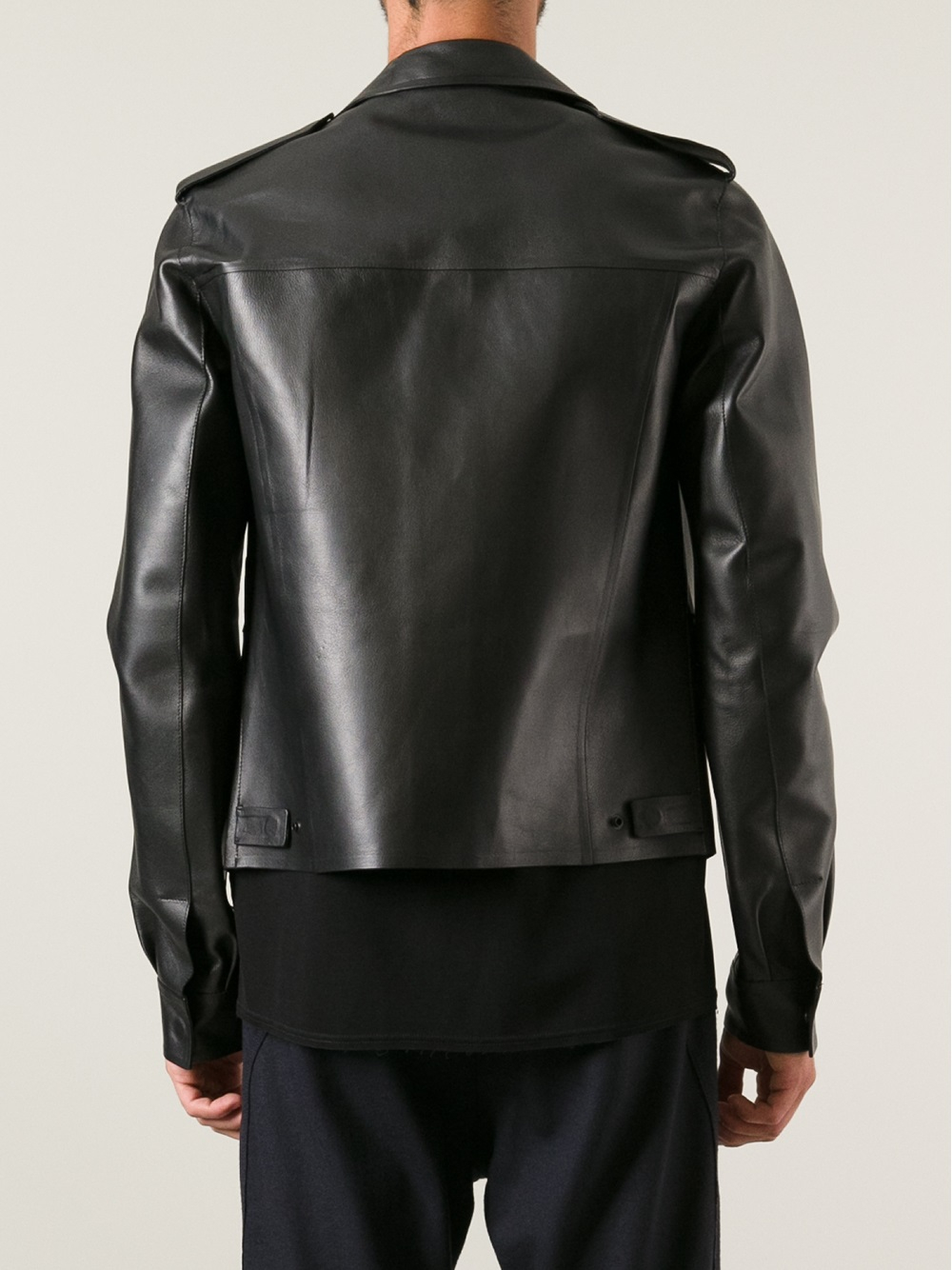 Lyst - Lanvin Zipup Leather Jacket in Black for Men