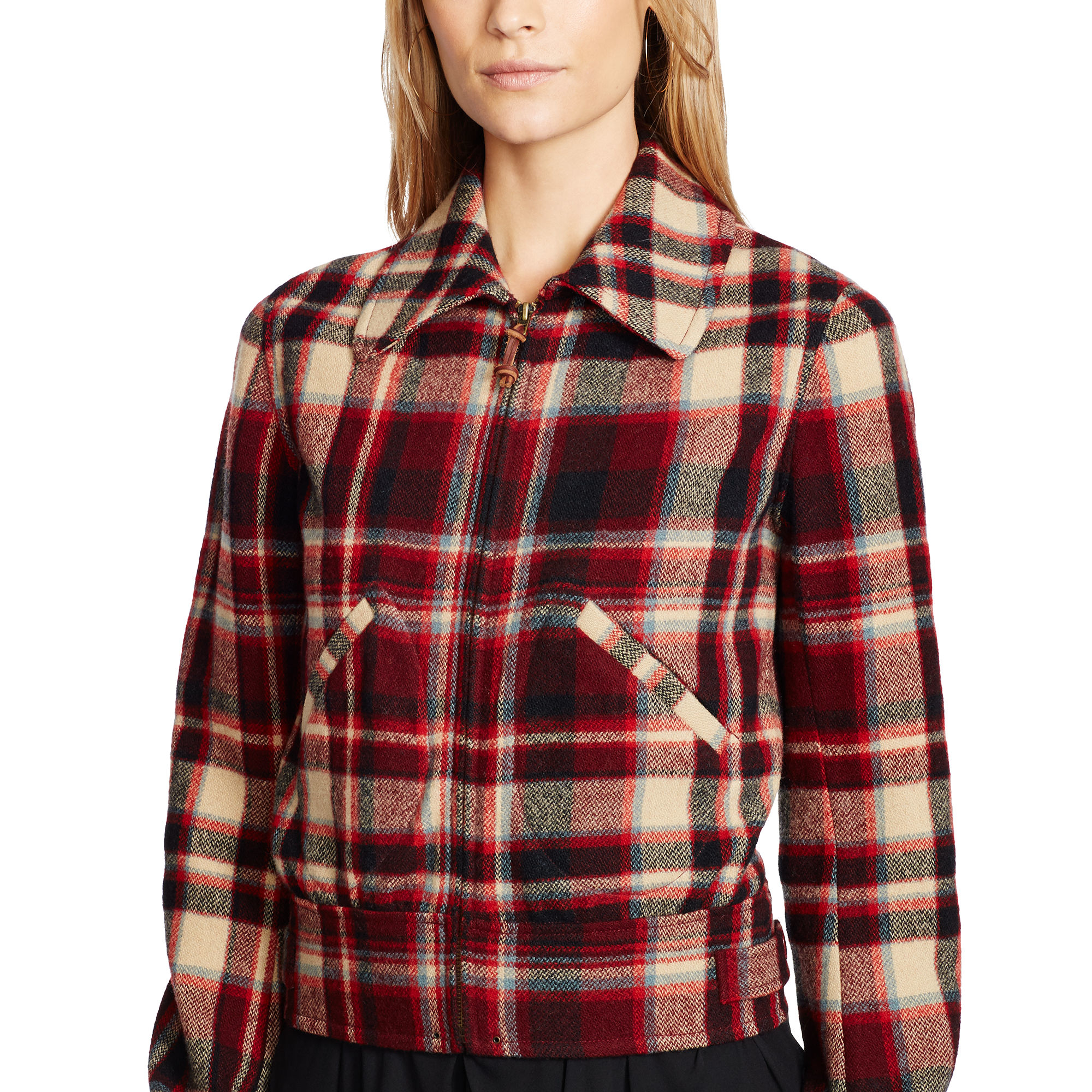 Lyst Polo ralph lauren Cropped Flannel Jacket in Blue
