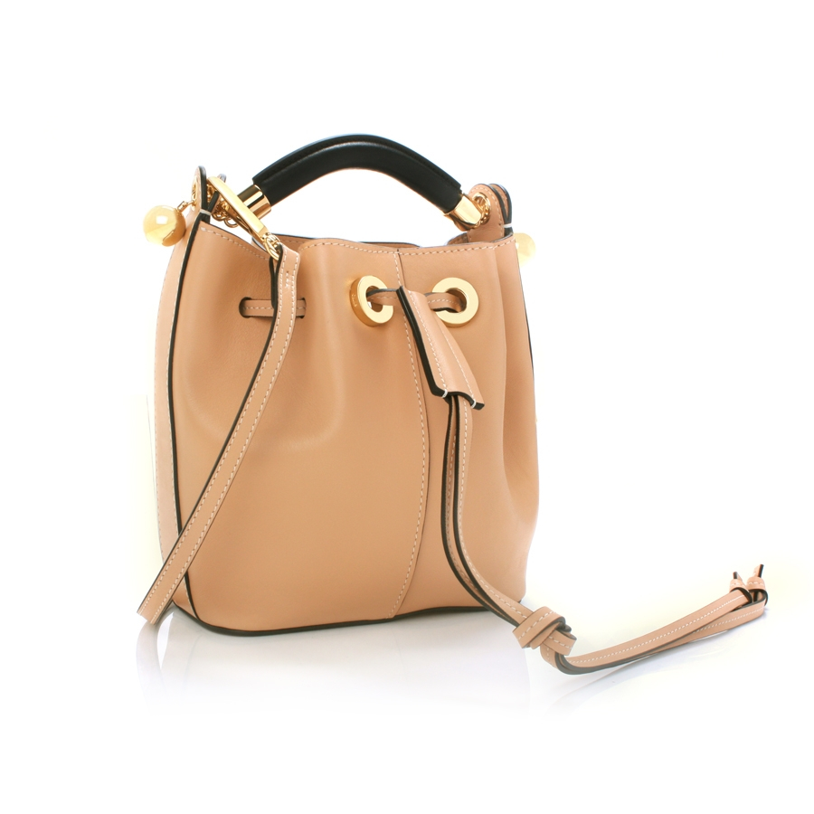 Chlo Gala Small Bucket Bag in Beige (black) | Lyst