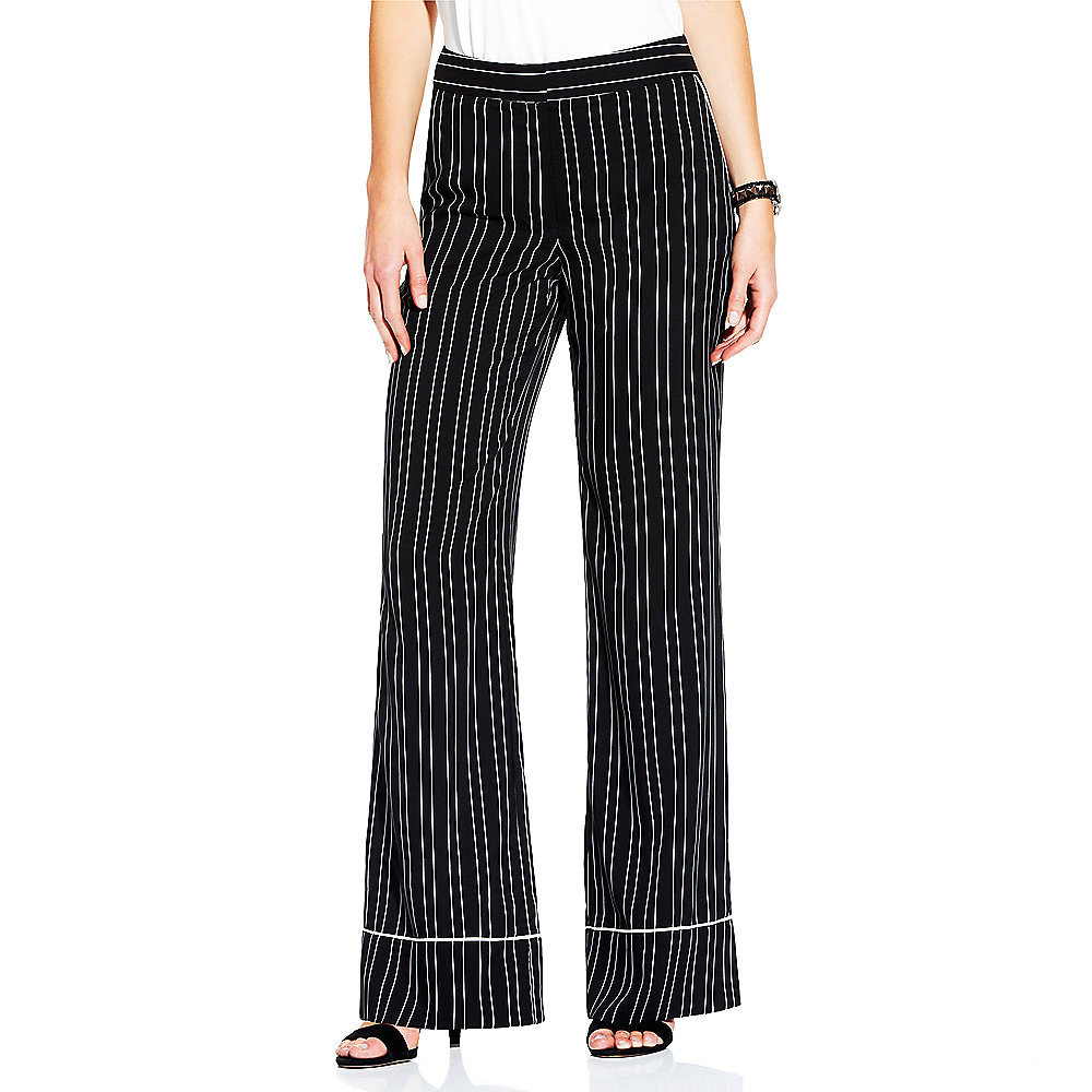 Vince Camuto Refined Stripe Pant in Black (RICH BLACK POLYESTER) | Lyst