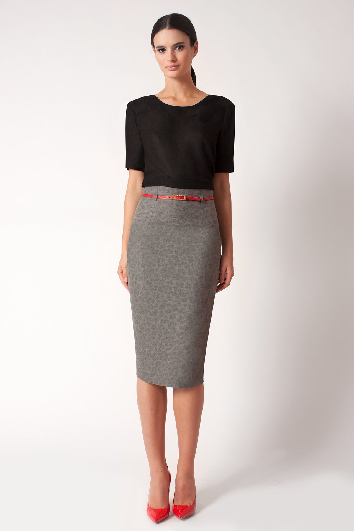 Black Pencil Skirt High Waist 111