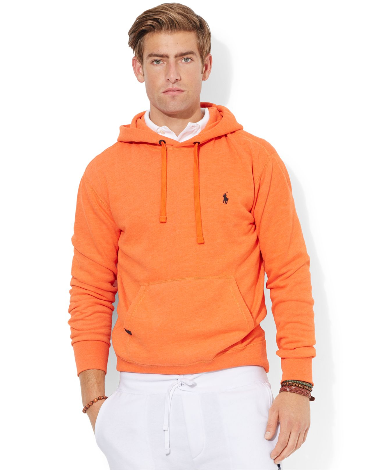  Polo  Ralph Lauren Solid Fleece Hoodie  in Orange for Men Lyst