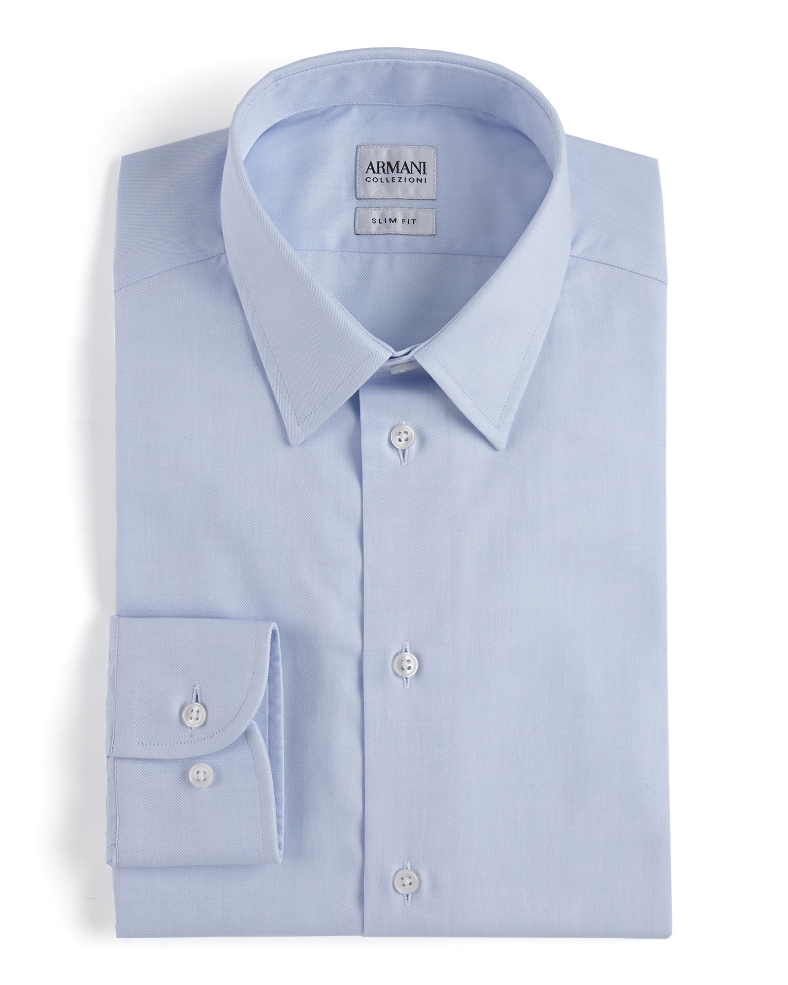 Armani Blue Slim Fit Dress Shirt in Blue for Men | Lyst