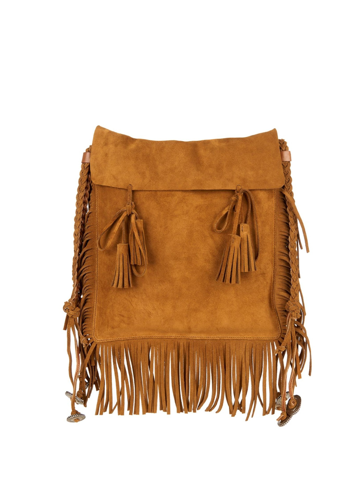 Saint laurent Fringed Suede Messenger Bag in Brown for Men | Lyst