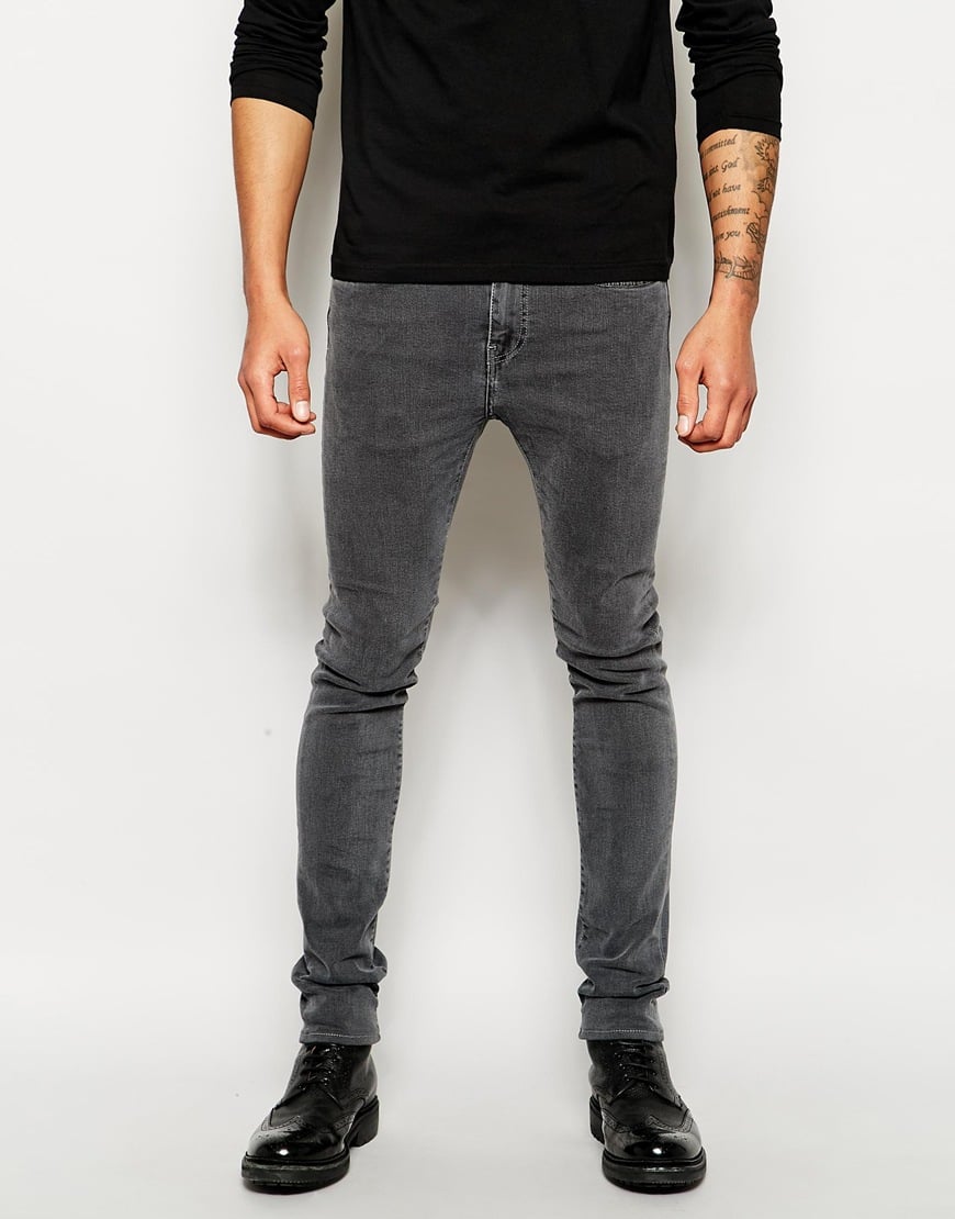 grey graphic jeans