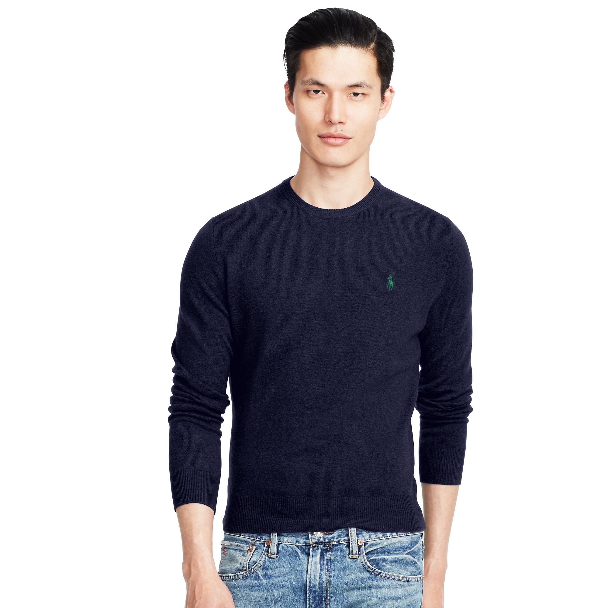  Polo  ralph lauren Merino Wool Crewneck  Sweater in Blue for 