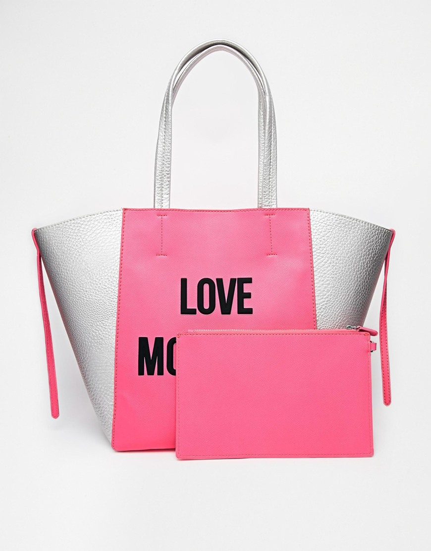 Love moschino Logo Shopper Bag In Pink in Pink Lyst