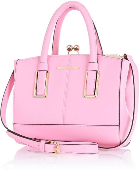 River Island Light Pink Mini Structured Tote Bag in Pink | Lyst