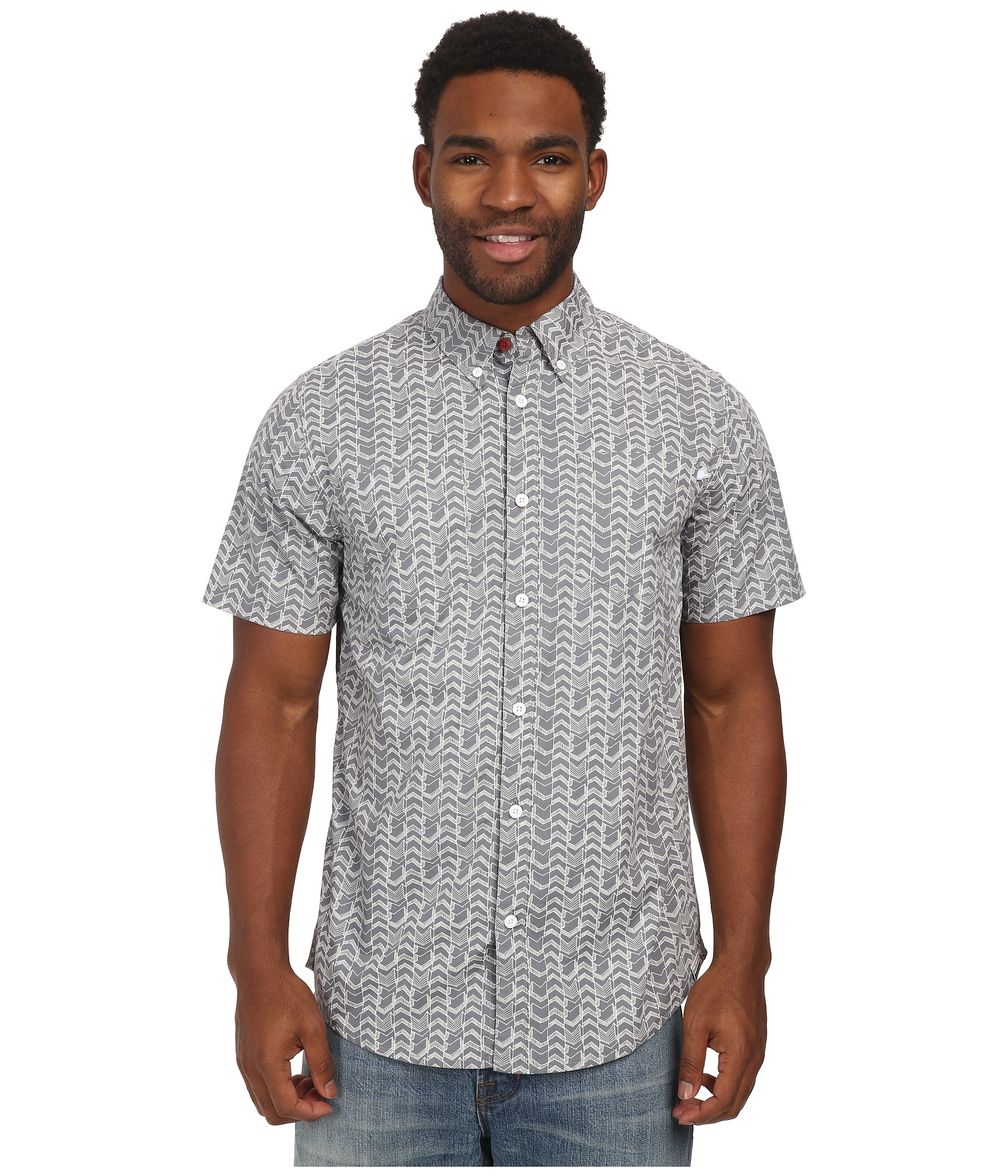 Adidas Gonz Short Sleeve Button Up in Gray for Men (Grey/White) | Lyst
