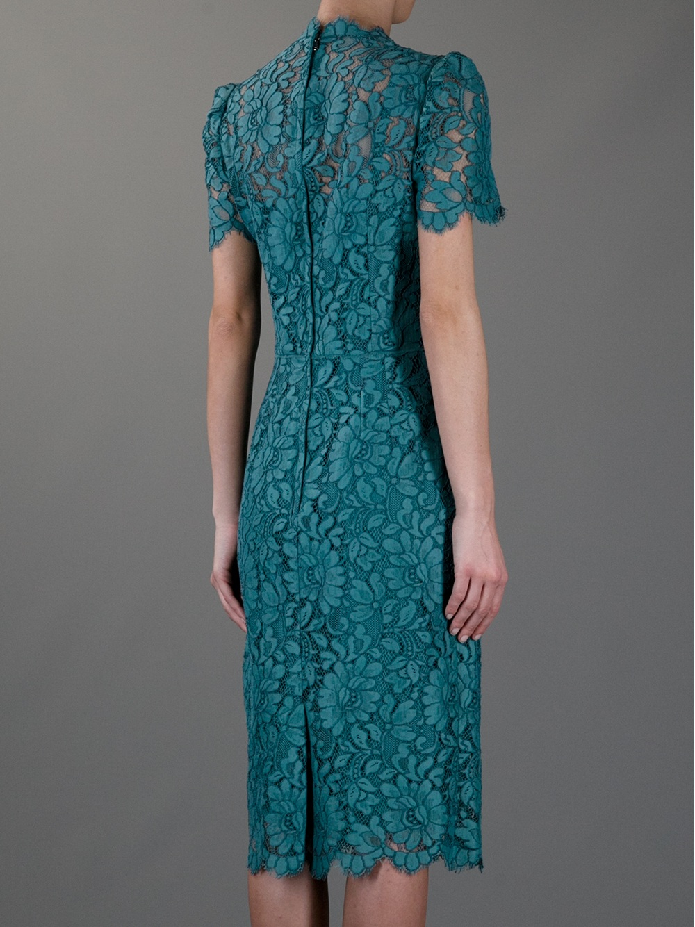 Dolce & Gabbana Blue Taormina Floral Lace Sheath Dress main image 0