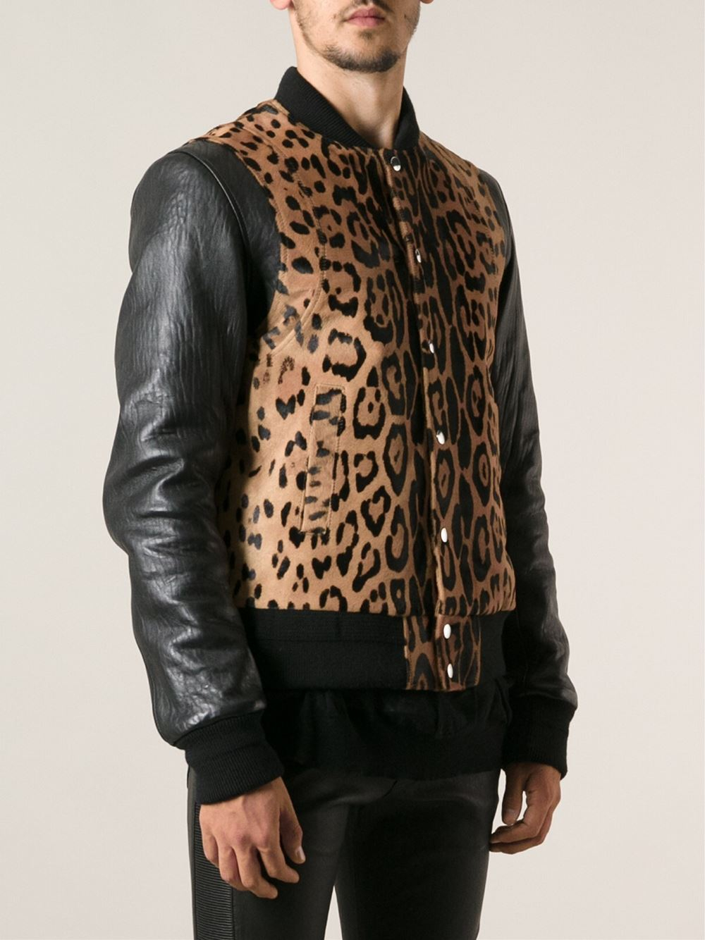 Balmain Leopard-print Bomber Jacket for Men | Lyst