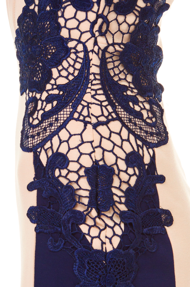 lace detail bodycon dress