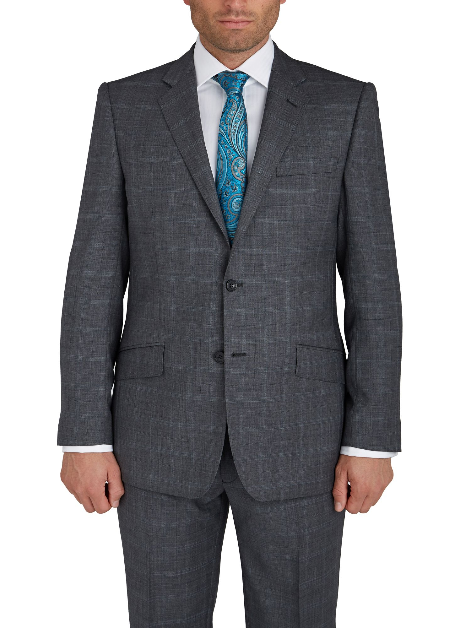 Paul costelloe Modern Fit Grey Check Suit Jacket in Gray for Men | Lyst