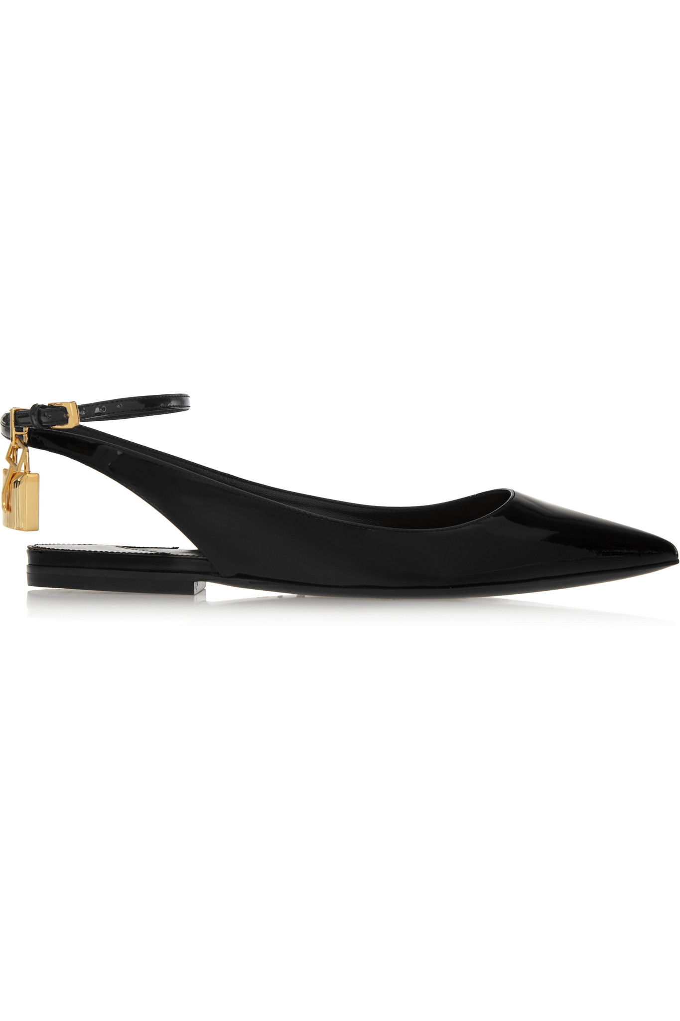 Tom ford Patent-Leather Slingback Flats in Black | Lyst