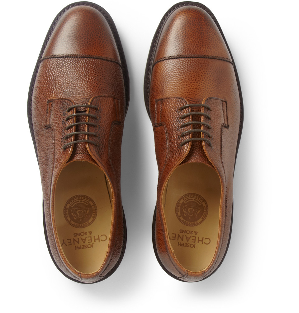 Lyst - Cheaney Tenterden Pebble-Grain Leather Derby Shoes in Brown for Men