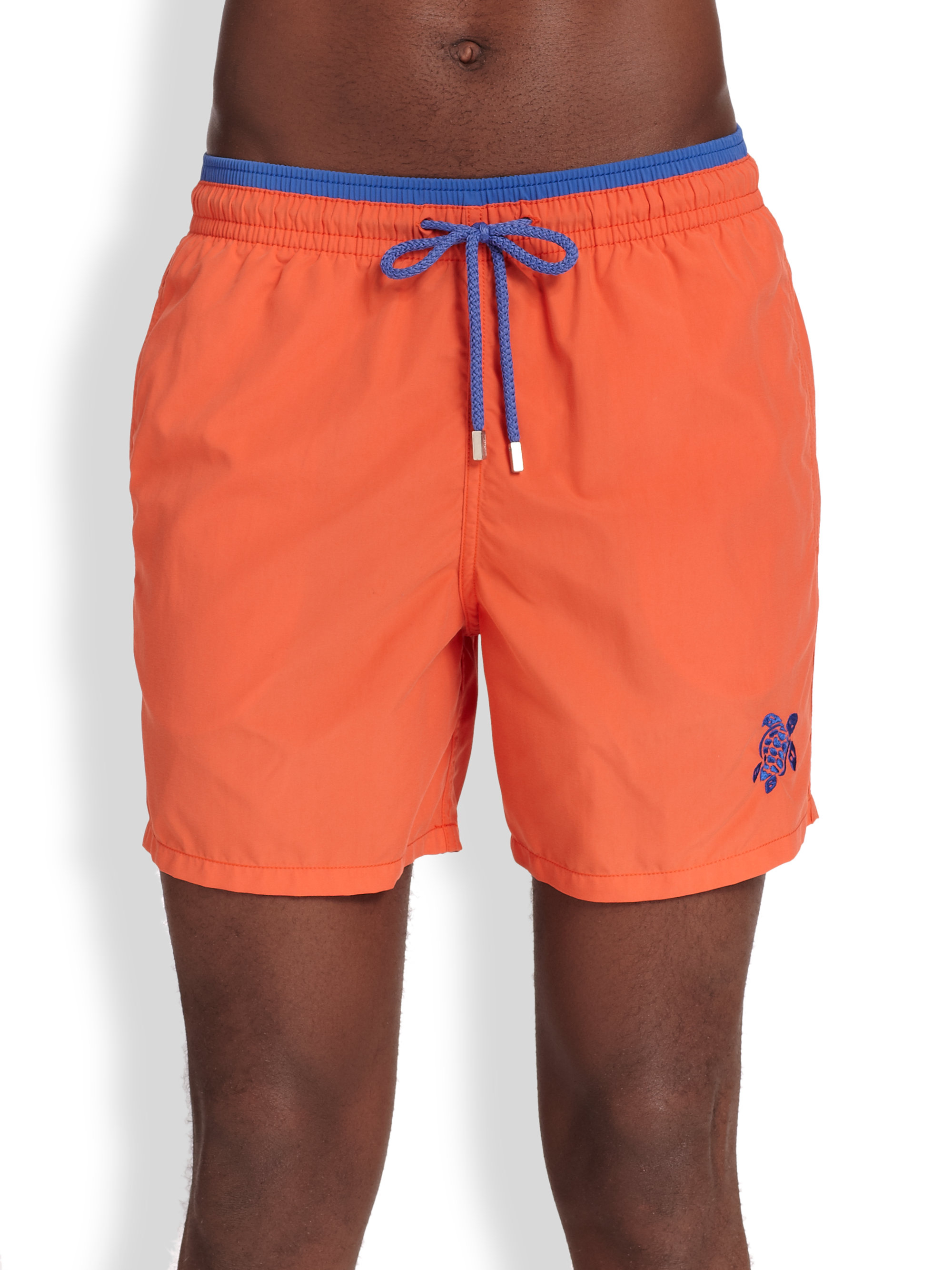 Lyst Vilebrequin Moka Solid Swim Trunks in Orange for Men