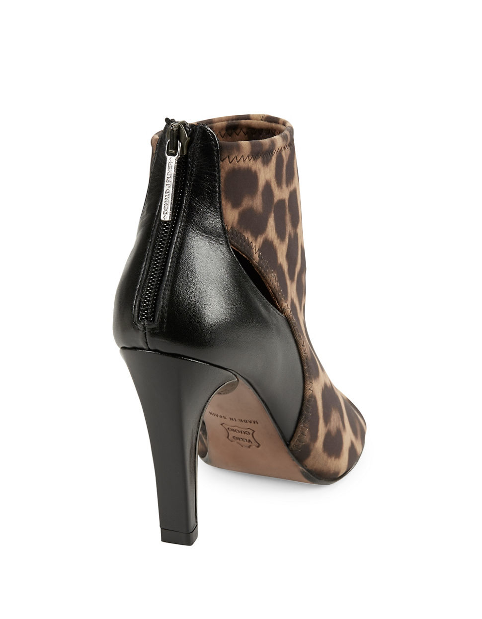 cheetah peep toe booties