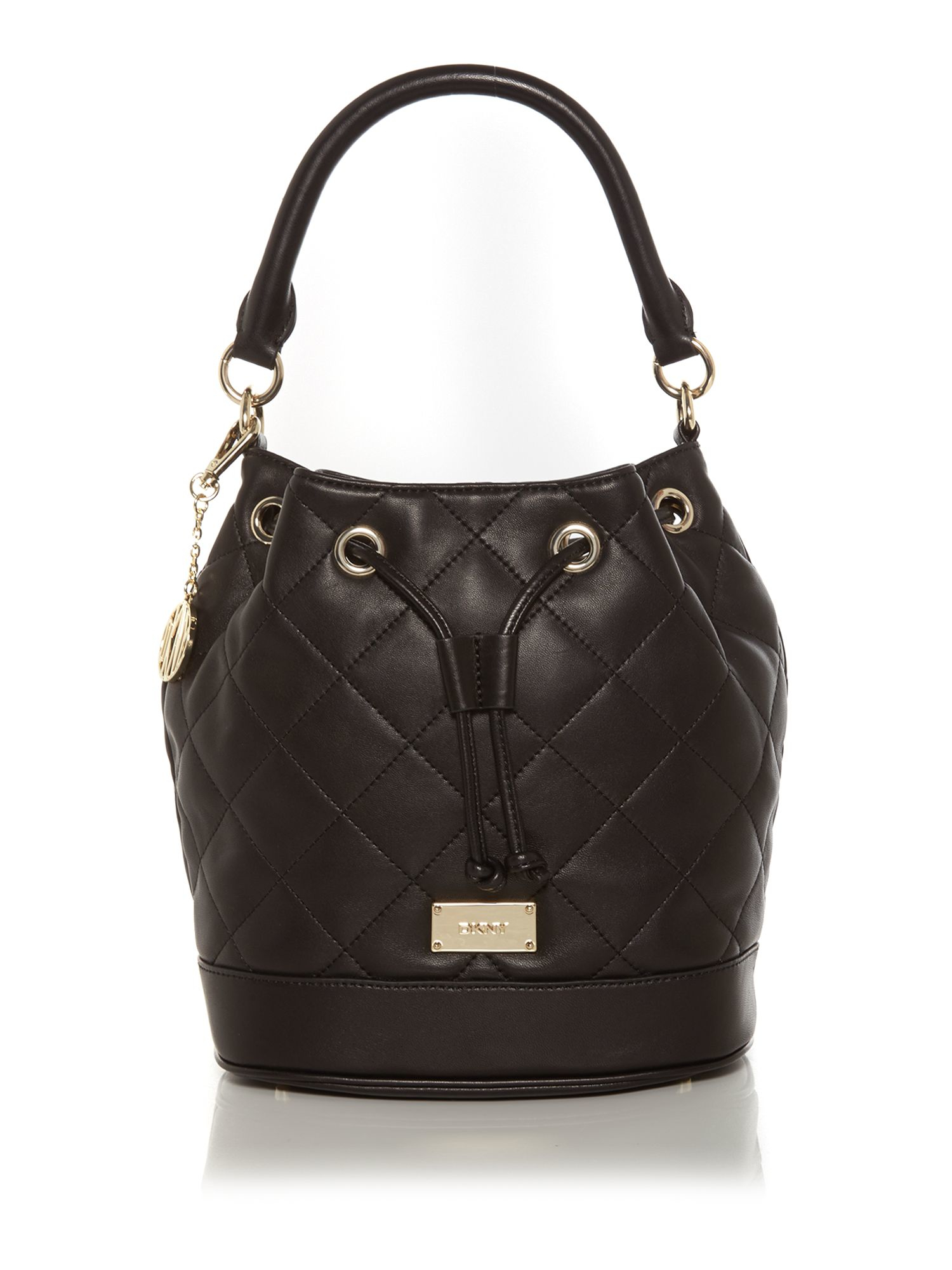 Dkny Quilt Black Bucket Bag in Black Lyst